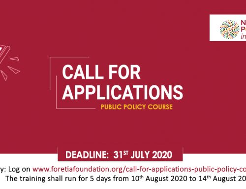 Call For Applications – Public Policy Course (2020)