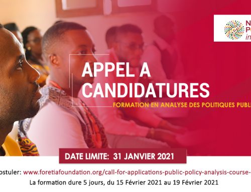 Appel A Candidatures – Formation En Politiques Publiques (2021)